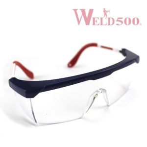 Lente de visita Weld500® claro/armazón azul, blanco y rojo