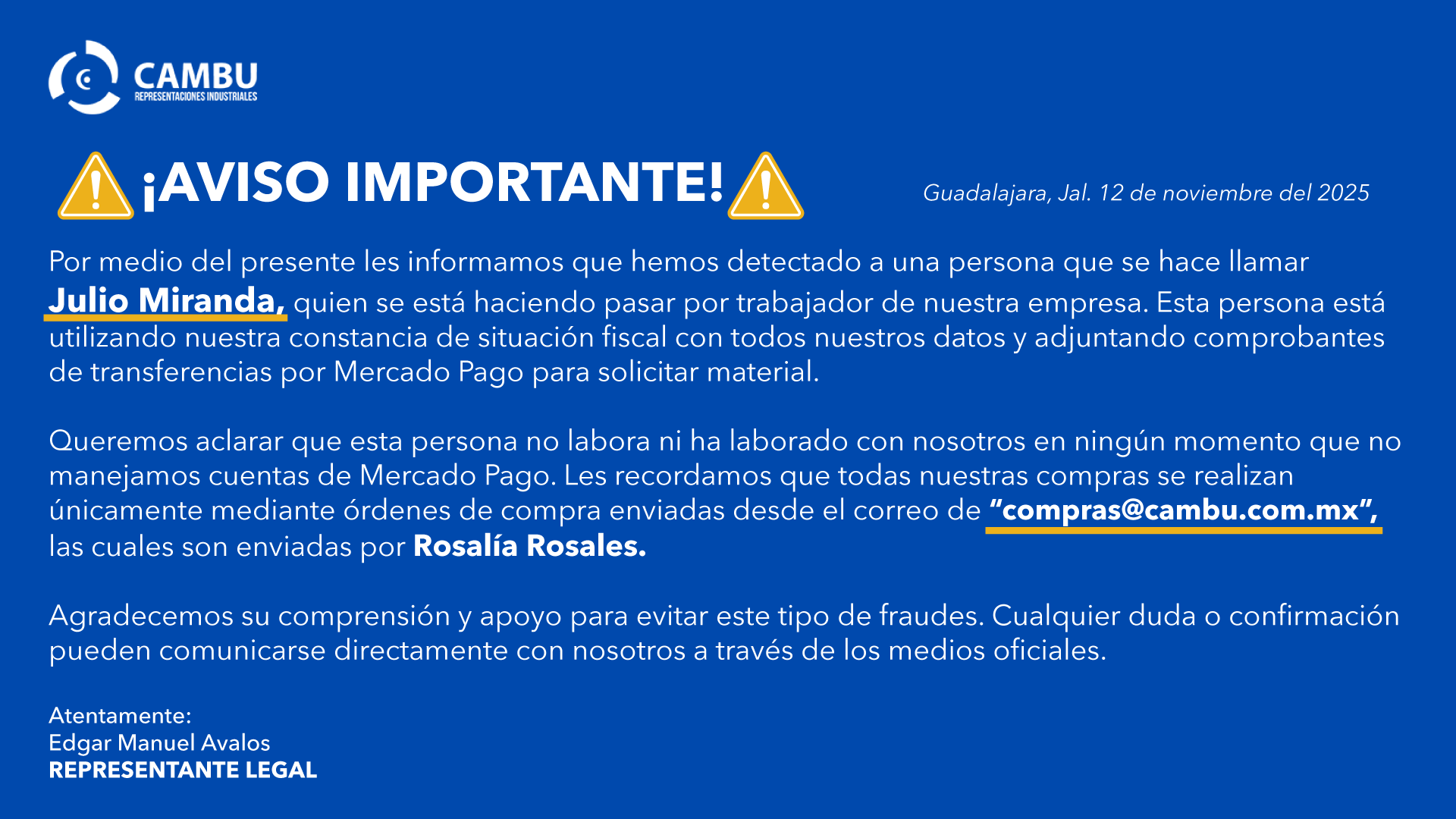 aviso importante